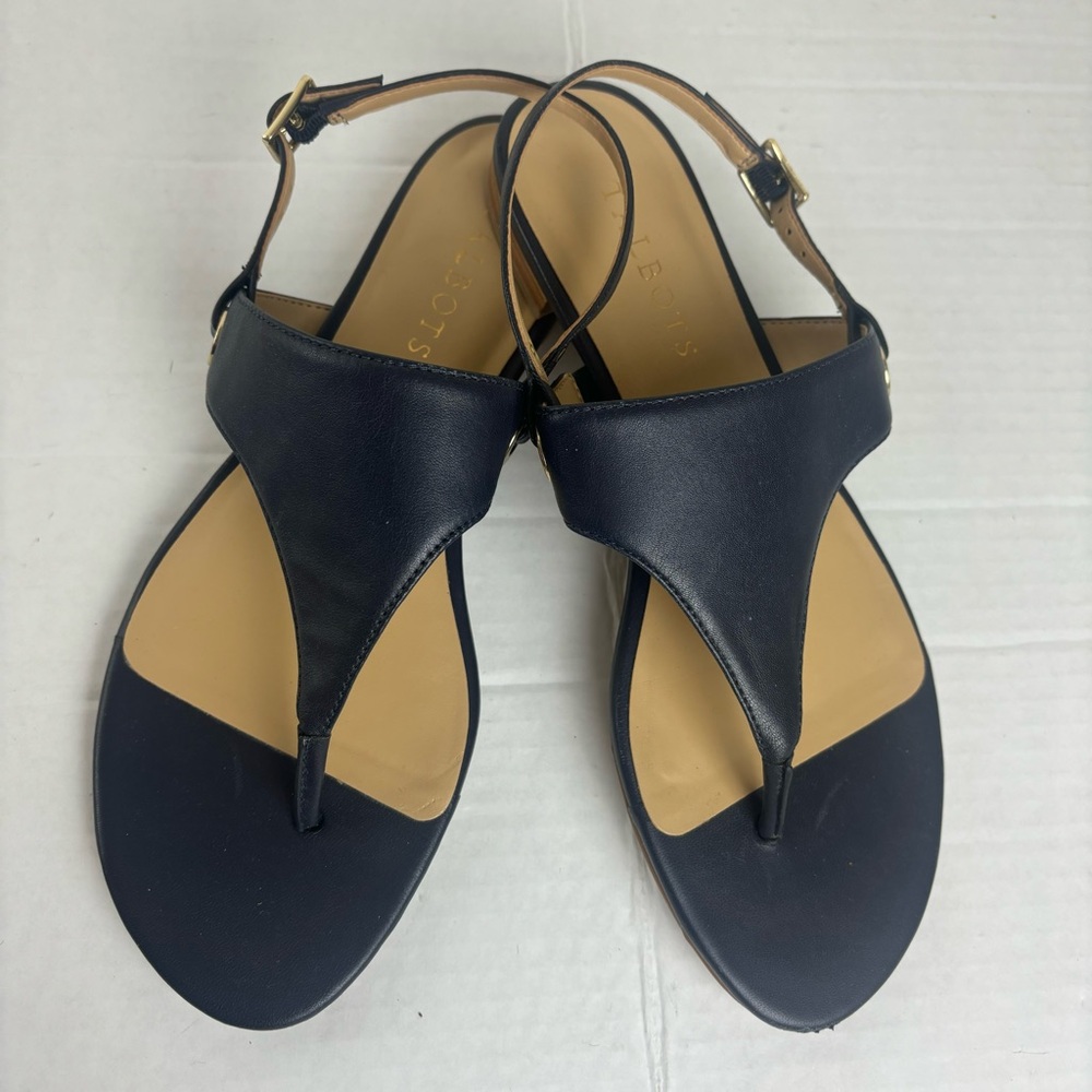 Talbots woman’s navy blue leather sandals-7.5